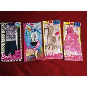 Mattel BARBIE Accessories New Pink Dresses DOLPHIN Golf Jewelry Purses Magic